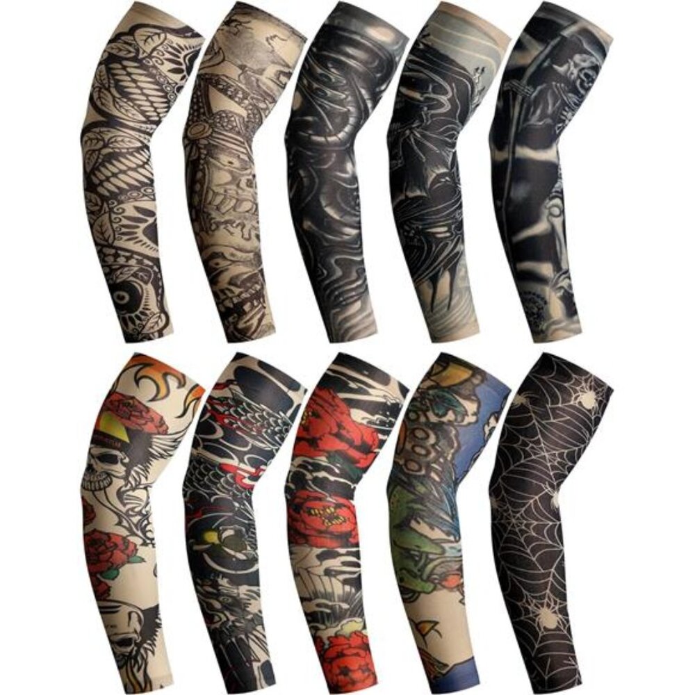 20 Pcs Men's Cooling Arm Sleeves Long Fingerless Arm Cover Anti Slip
